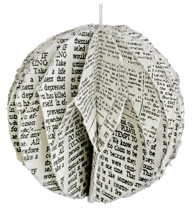 Newspaper foldable ball with magnet 12cm