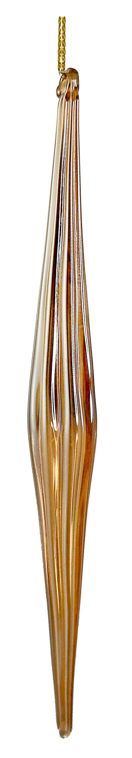 Glass icicle drop gold lustered 15cm
