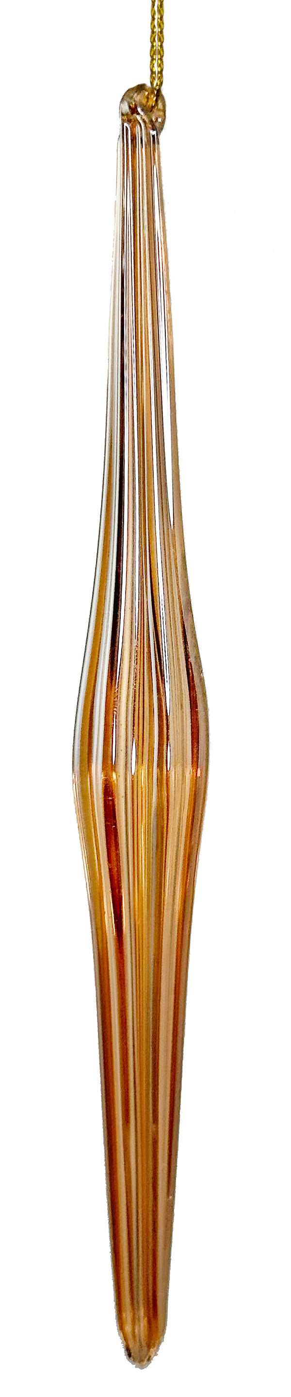 Glass icicle drop gold lustered 20cm