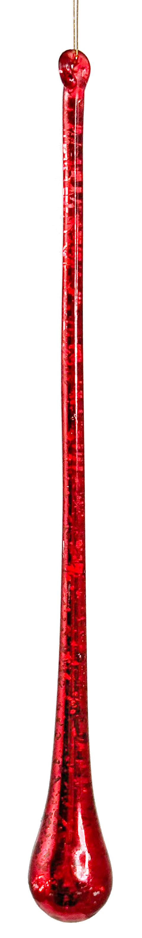 Glass drop antique red 20cm