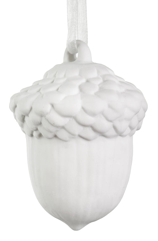 Porcelain acorn white 7cm