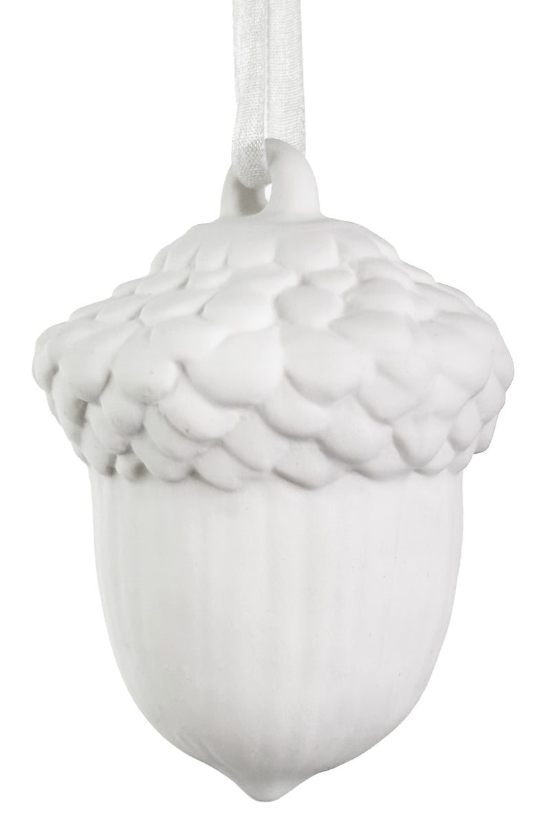 Porcelain acorn white 7cm