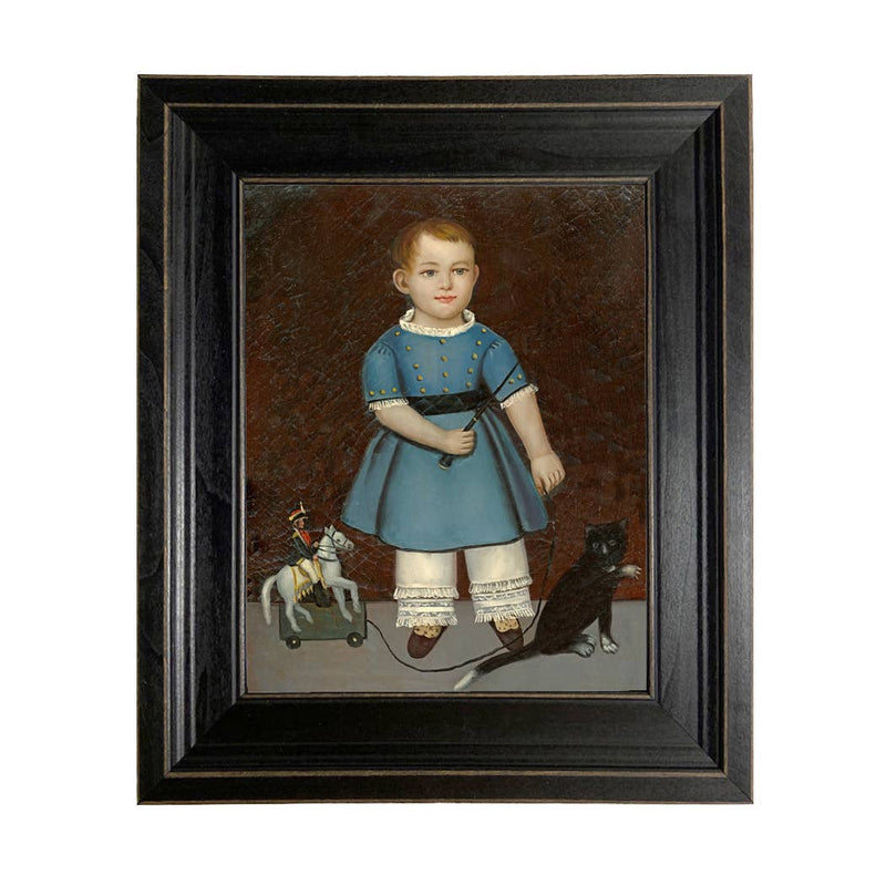 Boy with Toy Soldier Painting Reproduction Print on Canvas