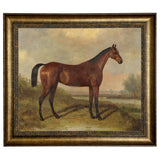Hunter in a Landscape Framed Oil Painting Print on Canvas