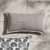Sasha Lumbar Indoor-Outdoor Pillow, Taupe Mocha