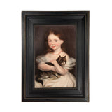 Girl with Cat Framed Oil Painting Print on Canvas