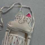 Twins, Cotton Wall Hanging, Art Doll