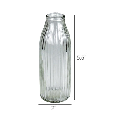 Melba Ribbed Vase, Glass - Sm