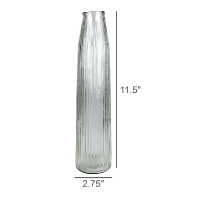 Melba Ribbed Vase, Glass - Lrg