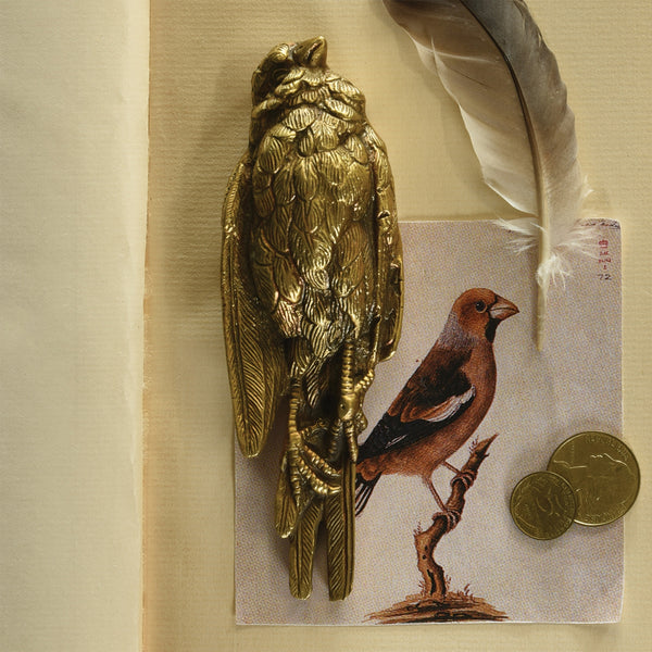 Still Bird Brass Paperweight - Antique Brass