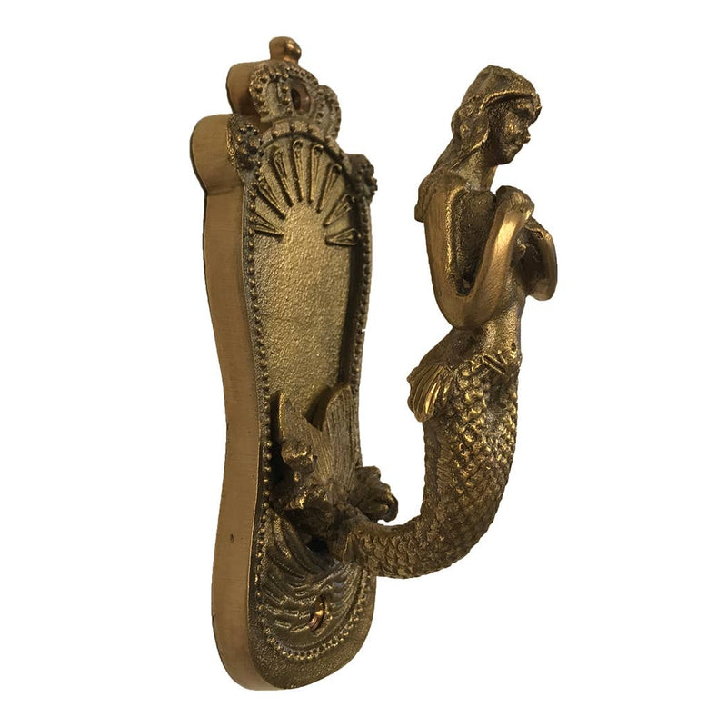 5" Antiqued Brass Mermaid Coat Hanger- Antique Vintage Style