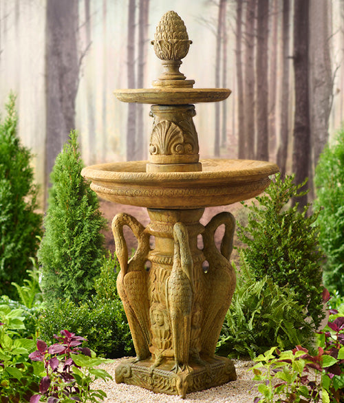 2-Tier Heron Fountain with Pineapple