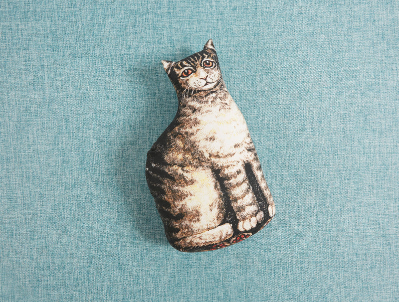 Tabby Cat Antique Toy Pillow