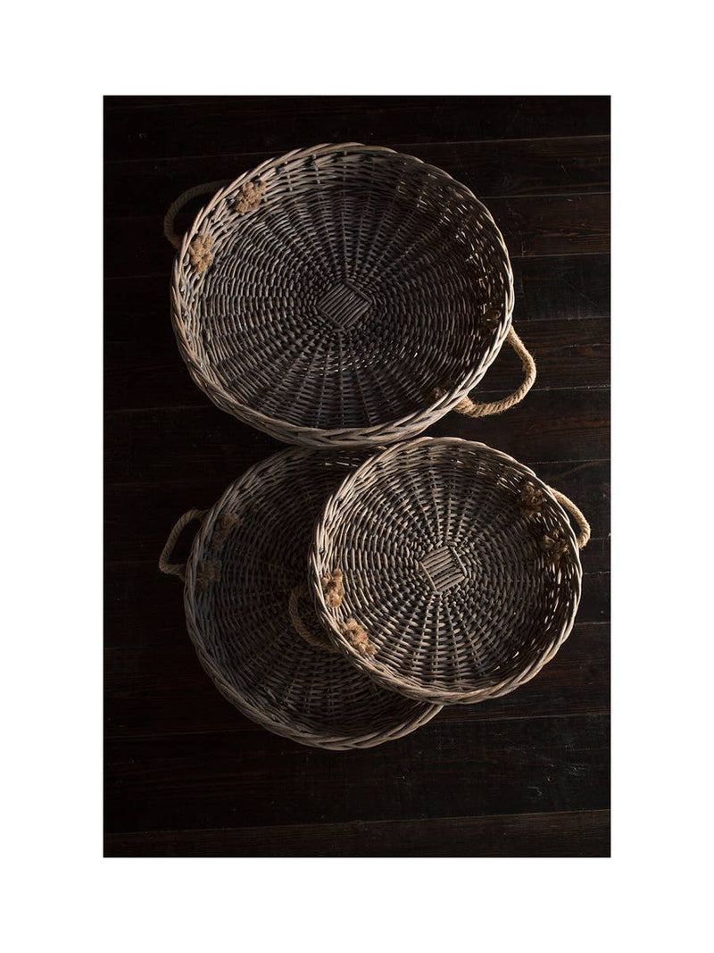 Extra Large Round Willow Serving Trays