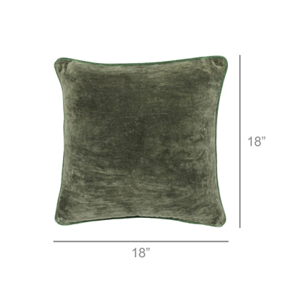 Andover Velvet Pillow, Juniper Green