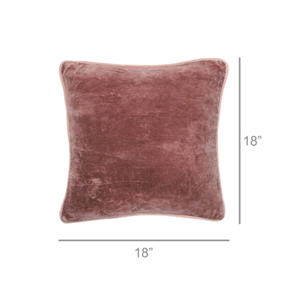 Andover Velvet Pillow, Rosewood Red