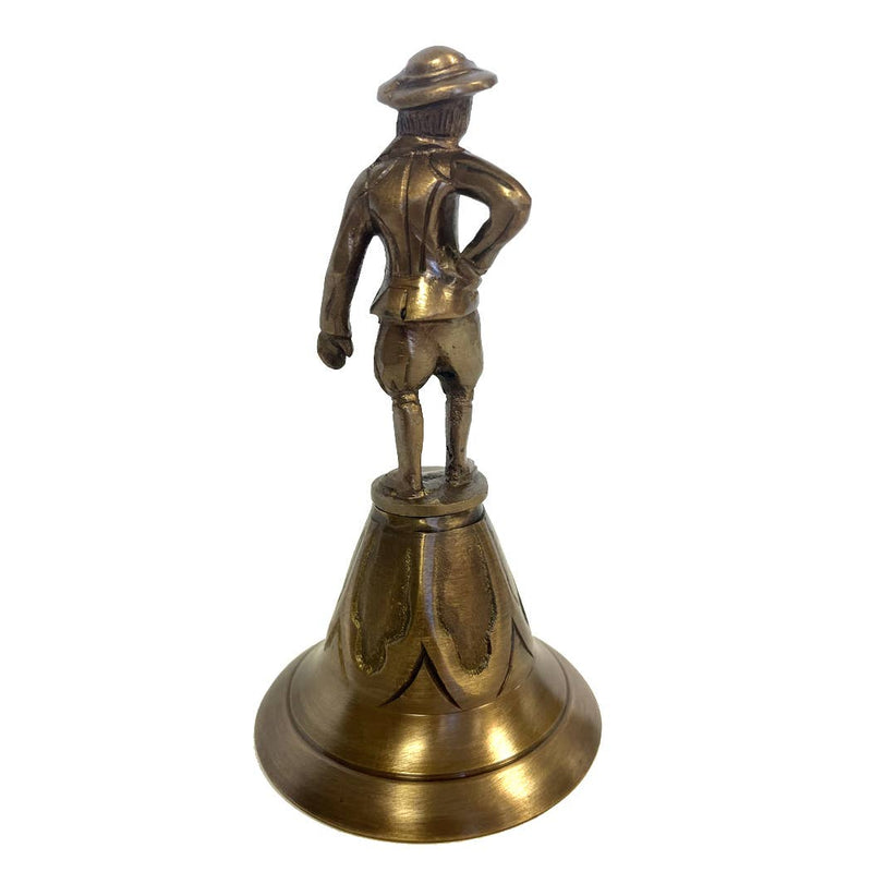 Antiqued Brass Colonial Man Table Bell