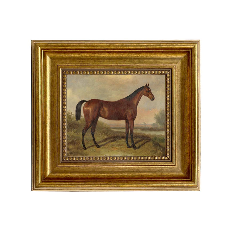 Hunter in a Landscape Framed Oil Painting Print on Canvas
