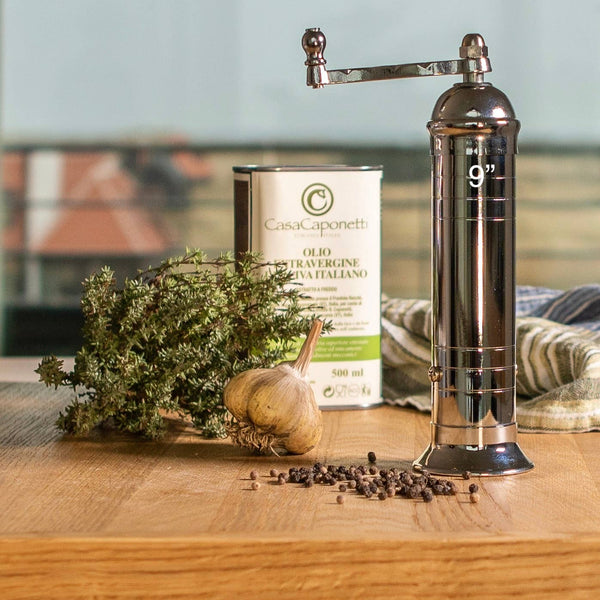 Chrome 9" pepper grinder