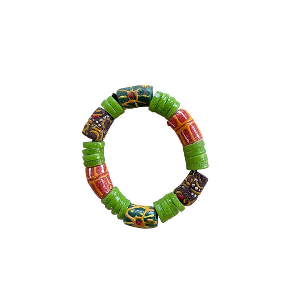 Recycled Glass Krobo Bead Bracelet Mixed