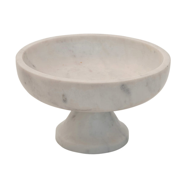 8" Round Marble Footed Bowl