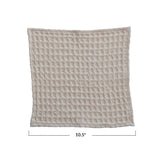 S/3 10-1/2" Sq Cotton Waffle