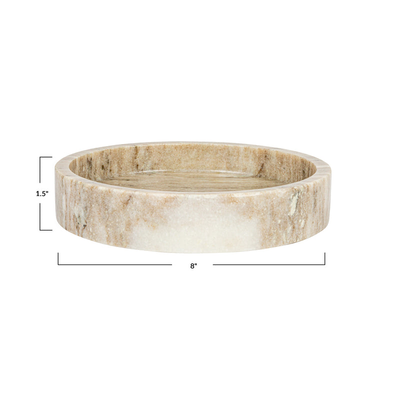 8" Round x 1-1/2"H Marble Bowl