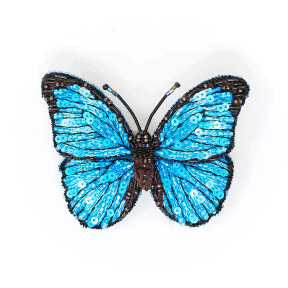 Blue Morpho Brooch Pin