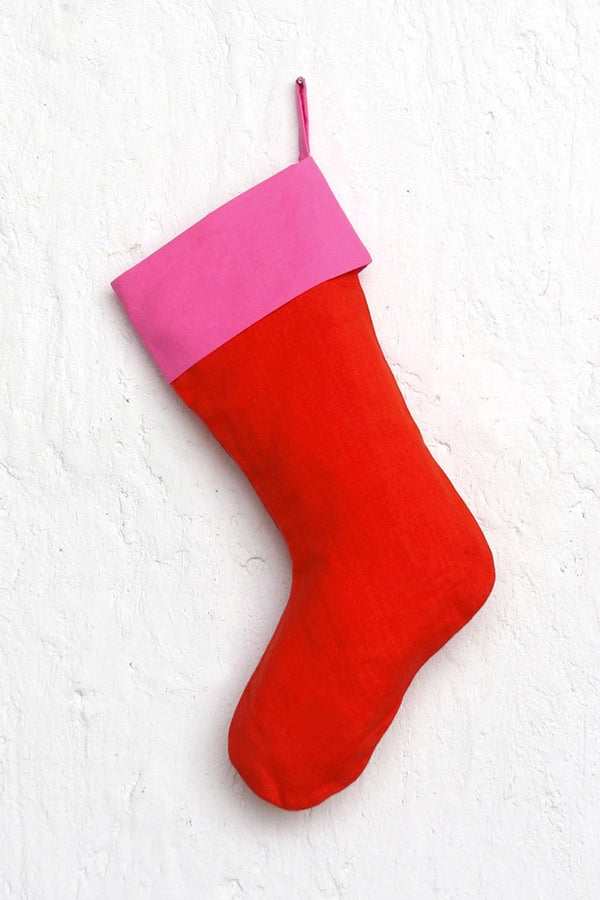 COLORBLOCKED STOCKING-PERSIMMON