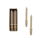 S/2 10"H Taper Candle, Ivory