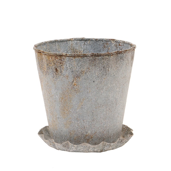 S/2 5"H Metal Pot w/ Pleated