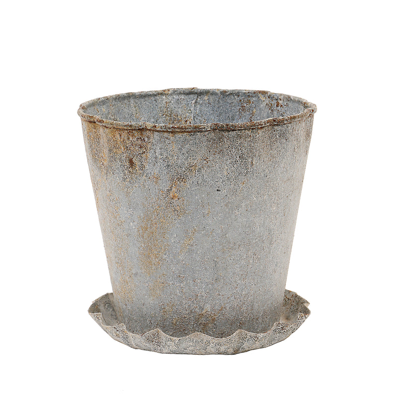 S/2 5"H Metal Pot w/ Pleated