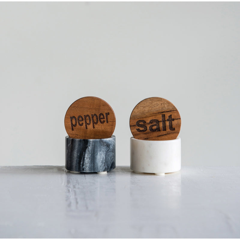 2-1/2"Rnd Marble Salt & Pepper each