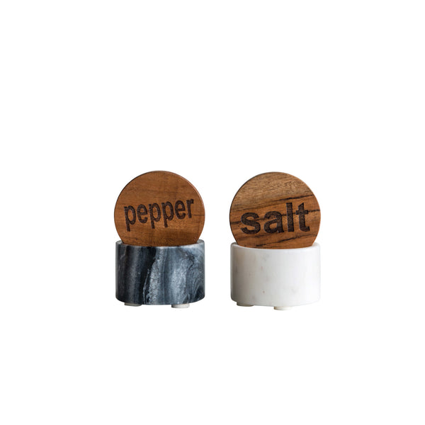 2-1/2"Rnd Marble Salt & Pepper each