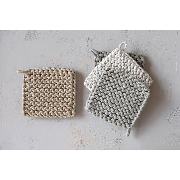 8" Square Cotton Crochet Pot