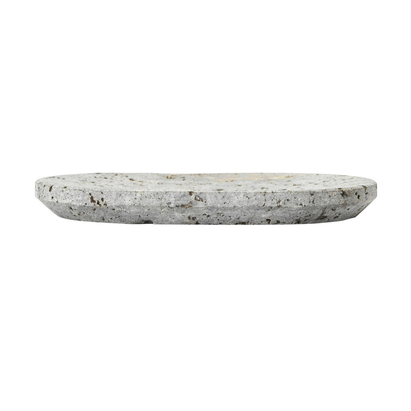 6"L x 4"W Oval Travertine Soap