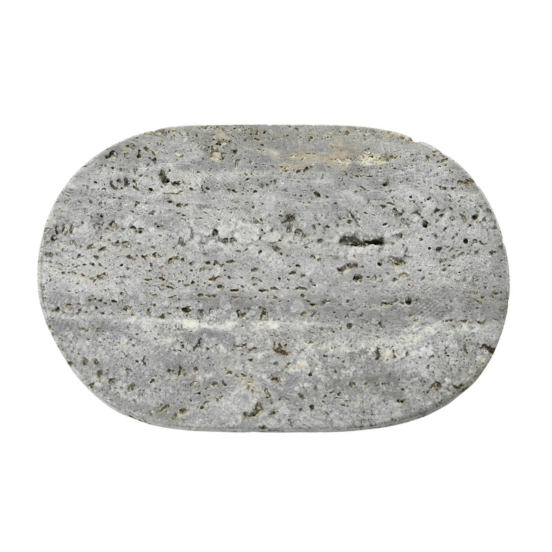 6"L x 4"W Oval Travertine Soap