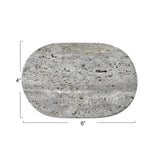 6"L x 4"W Oval Travertine Soap