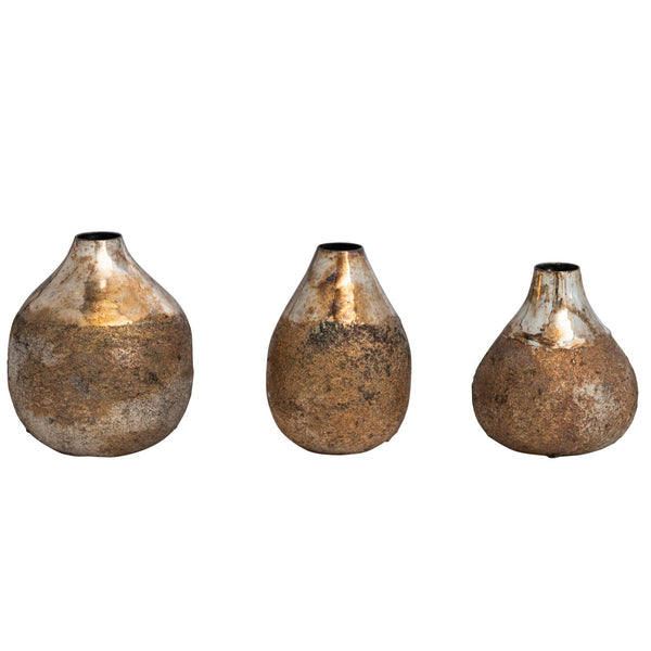 Short Metal Vases