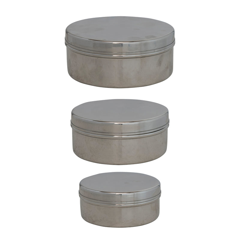 S/3 5-1/2" Rnd Metal Stainless
