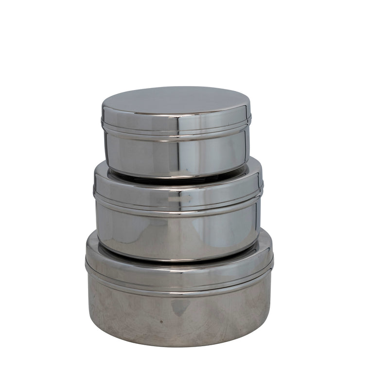 S/3 5-1/2" Rnd Metal Stainless