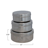 S/3 5-1/2" Rnd Metal Stainless
