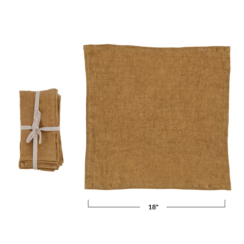 S/4 18" Sq. Stonewashed Linen