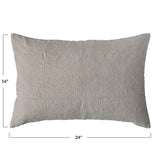 24"x 16" Embroidered Cotton Pillow