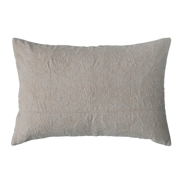 24"x 16" Embroidered Cotton Pillow