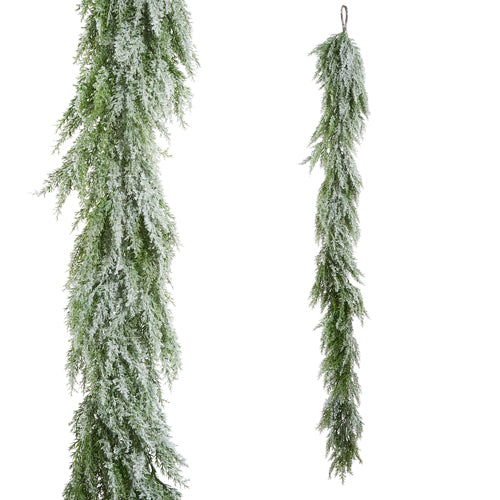 6' GLITTERED CEDAR GARLAND