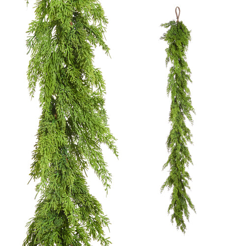 5' FRESH GREEN CEDAR GARLAND