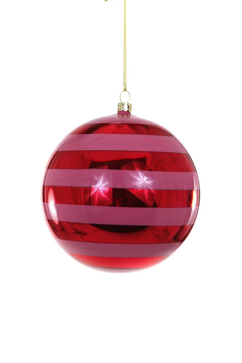 JOLLY STRIPE GLASS ORNAMENT