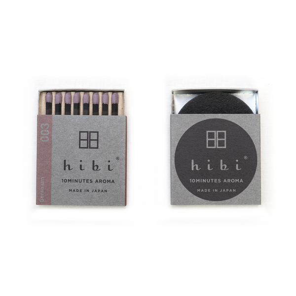 Hibi Match - Box of 8 Incense Matches - Geranium