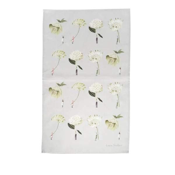 In Bloom Tea Towel - Green Flowers